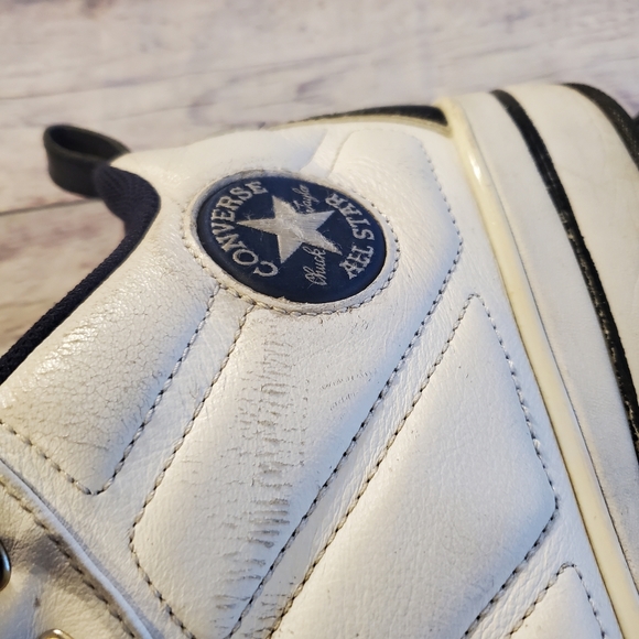 CONVERSE CHUCK TAYLOR ALL STAR  MEN'S UPPER LEATHER BLUE/WHITE SIZE 10.5 - Picture 9 of 14